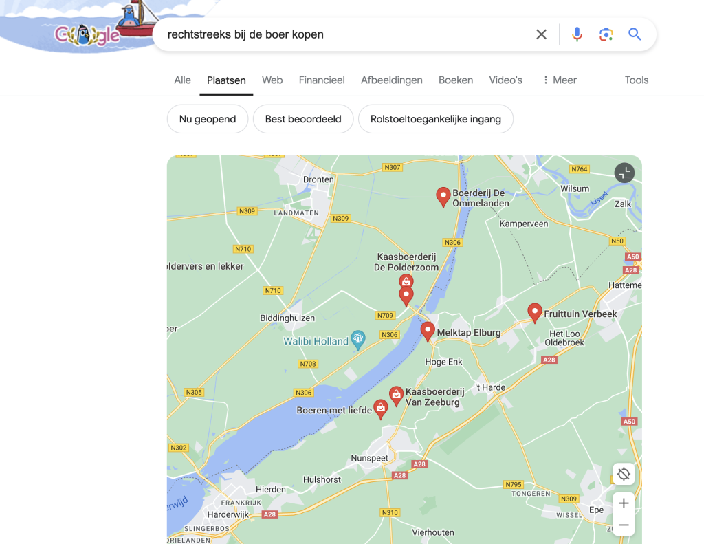 plaatsen op Google